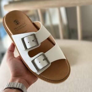 Brunello Cucinelli White Sandals Replica in Dubai | First Copy