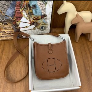 Hermes Copy Crossbody Bag – First Copy in Brown Leather