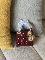 Lady Dior Micro Bag, Burgundy Patent, Dior bag Dubai