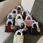 Lady Dior Micro Bag collection in lambskin and patent, women’s luxury handbag Dubai