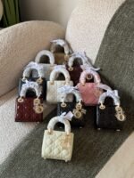 Lady Dior Micro Bag collection in lambskin and patent, women’s luxury handbag Dubai