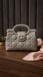 Dior Jolie Top Handle Mini Bag, Latte, women’s luxury handbag Dubai