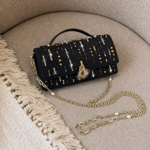 Dior My Dior Mini Bag, Noir Beaded, women’s luxury handbag Dubai
