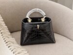 Dior Bow Bag, Noir Croc-Embossed, luxury handbag Dubai