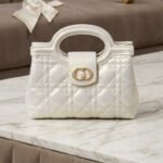 Dior Jolie Top Handle Mini Bag, Pearl White, women’s luxury handbag Dubai