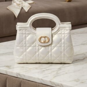 Dior Jolie Top Handle Mini Bag, Pearl White, women’s luxury handbag Dubai