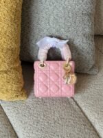 Lady Dior Micro Bag, Peony Pink, women’s luxury handbag Dubai
