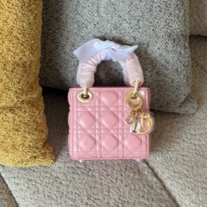 Lady Dior Micro Bag, Peony Pink, women’s luxury handbag Dubai